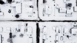 snowy suburban roofs need snow brackets